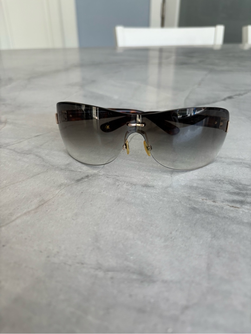 Jimmy Choo Rimless Shield Sunglasses - Gray Gradient